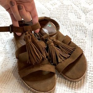 Chestnut Fringe Sandals